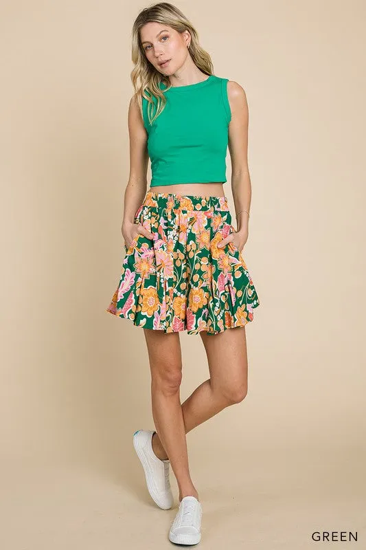 Casual Floral Skort