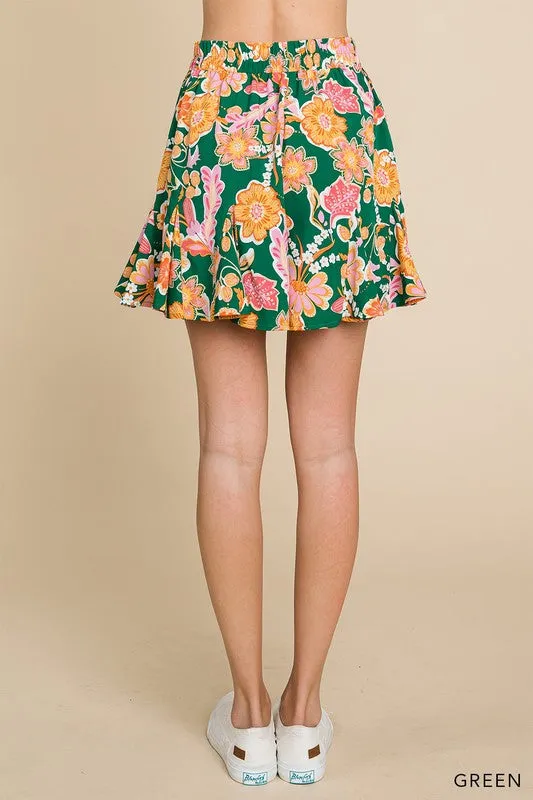 Casual Floral Skort