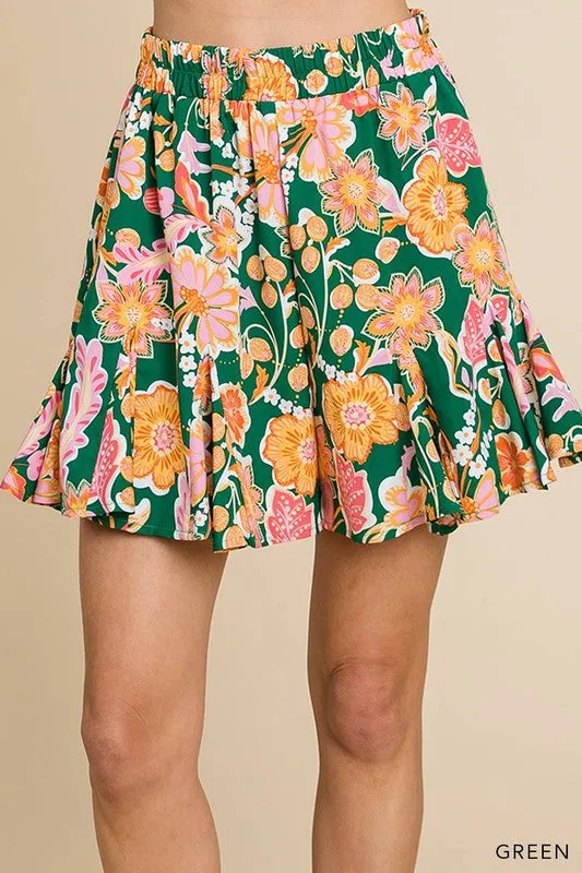 Casual Floral Skort