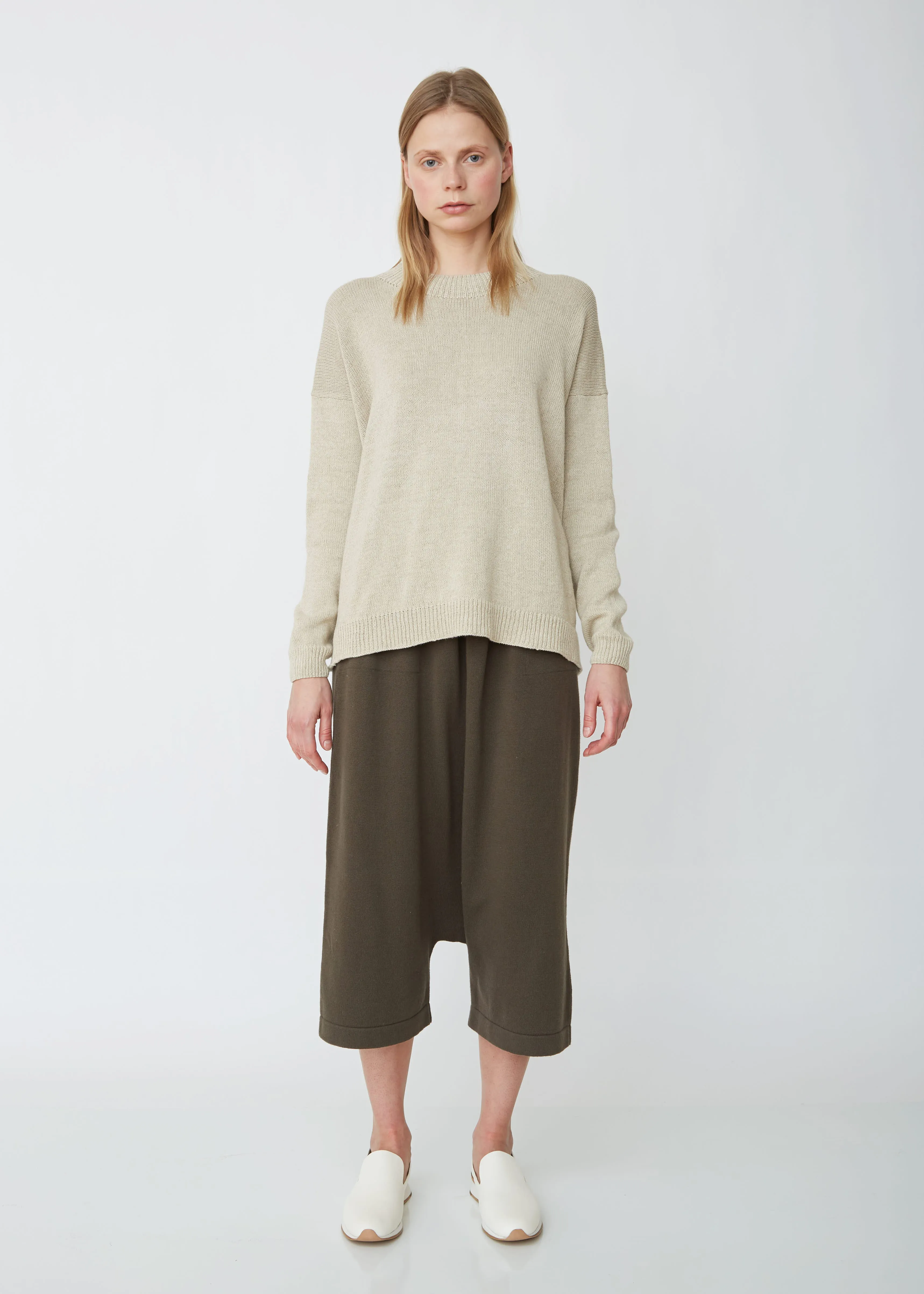 Folk Cotton Linen Crewneck