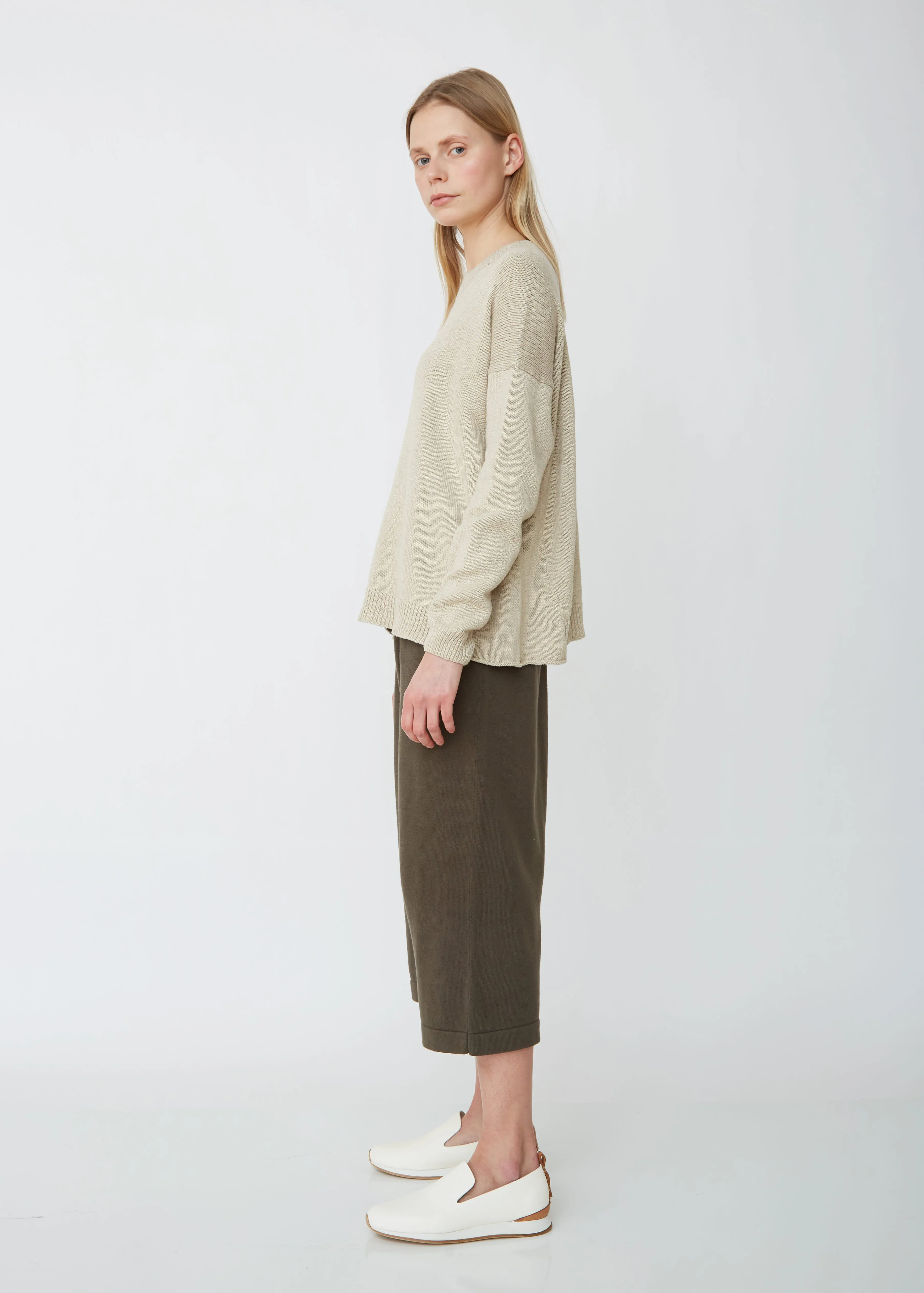 Folk Cotton Linen Crewneck