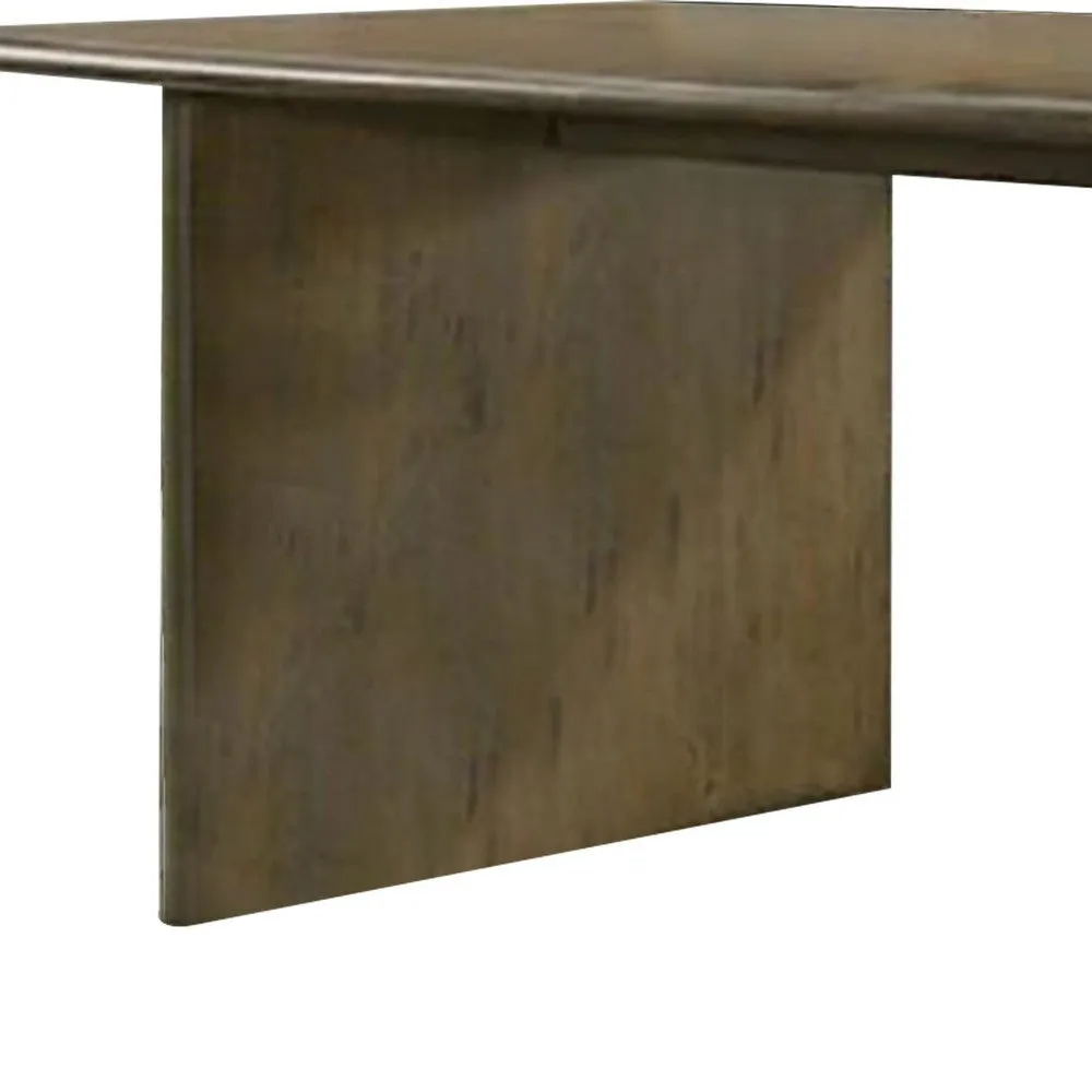 Gael 72 Inch Dining Table, Rectangular, Curved Panel Legs, Textured Brown By Casagear Home