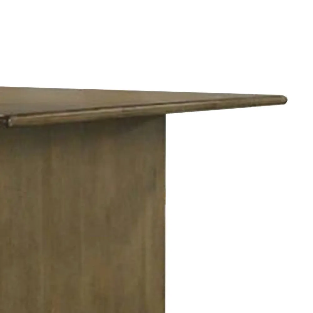 Gael 72 Inch Dining Table, Rectangular, Curved Panel Legs, Textured Brown By Casagear Home