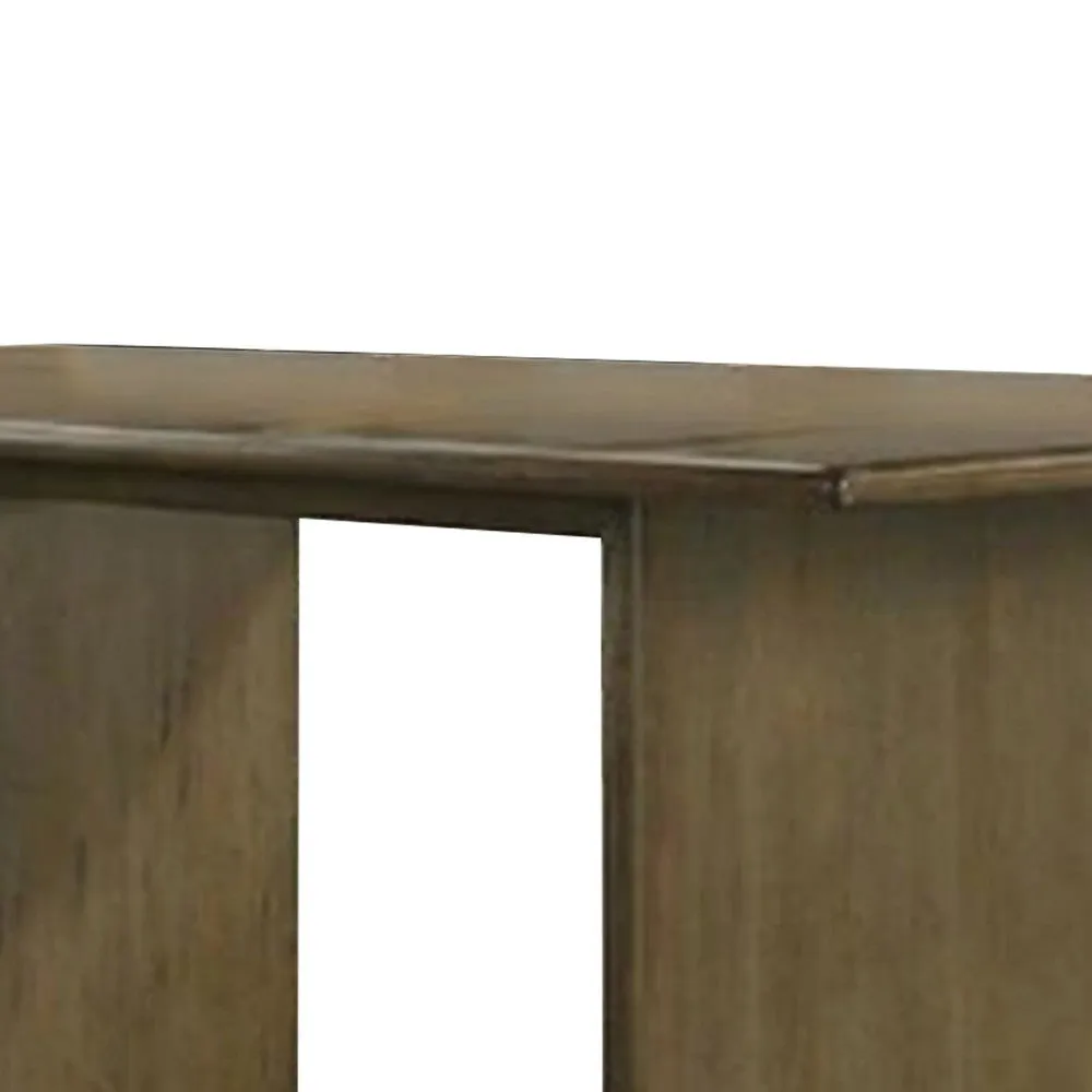 Gael 72 Inch Dining Table, Rectangular, Curved Panel Legs, Textured Brown By Casagear Home
