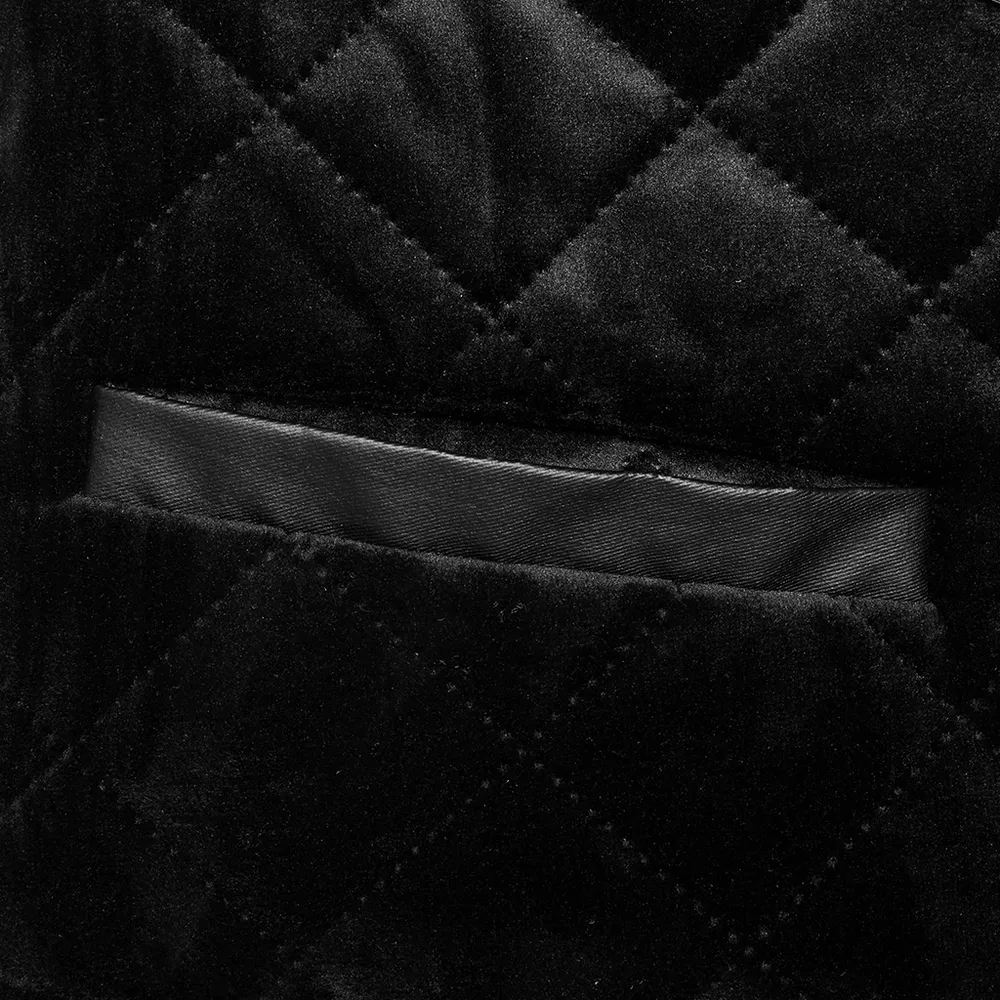 Gothic Quilted Men's Waistcoat with Metal Clasp Closure