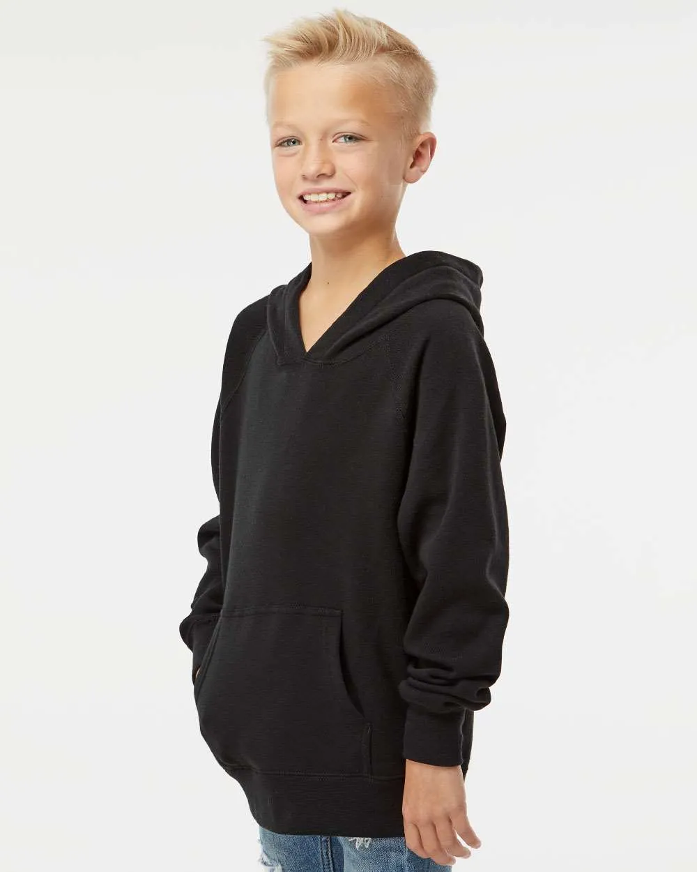 Independent Trading Co. Youth Lightweight Special Blend Raglan Hooded Sweatshirt PRM15YSB