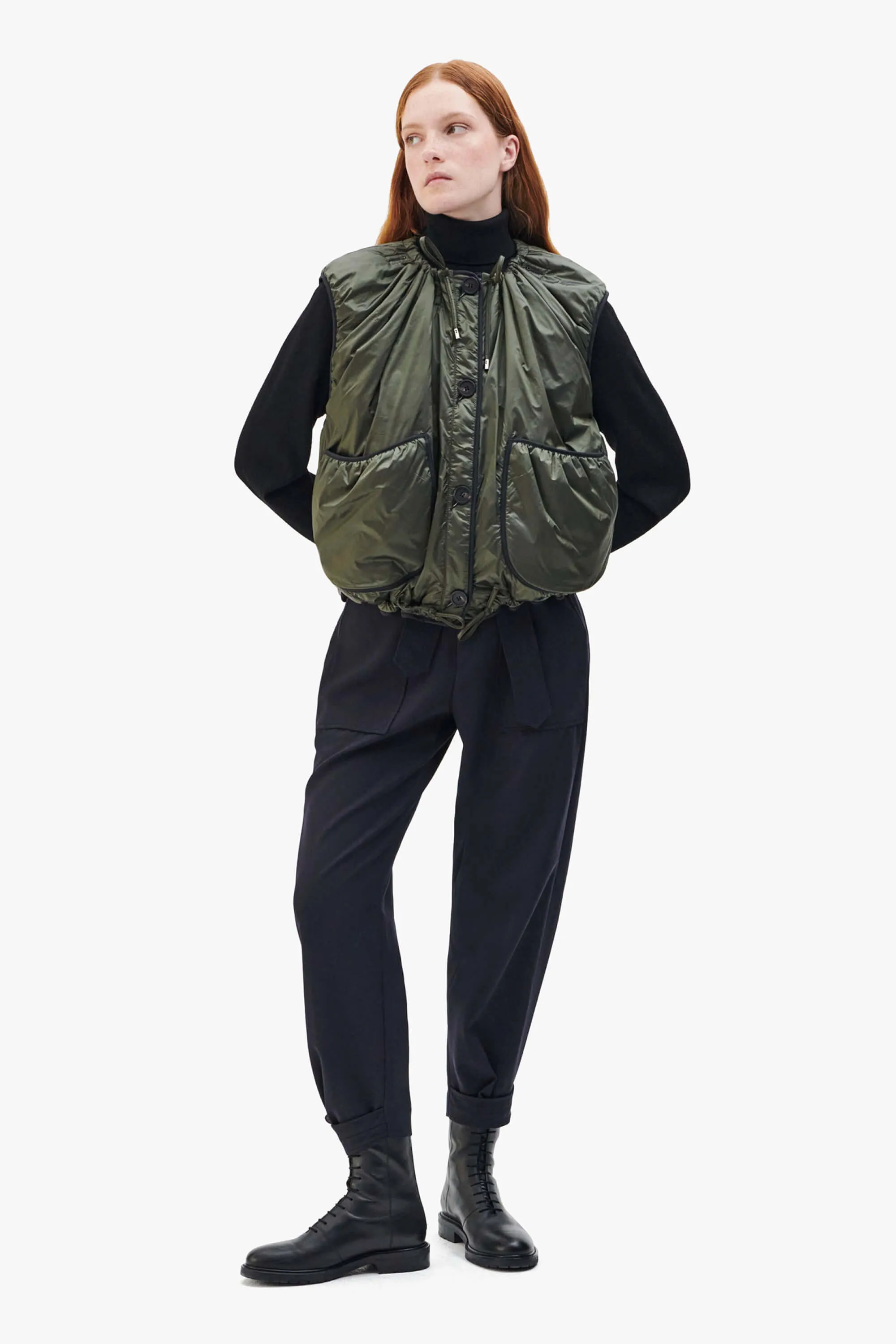 Parachute Quilt Vest - Olive / Amber