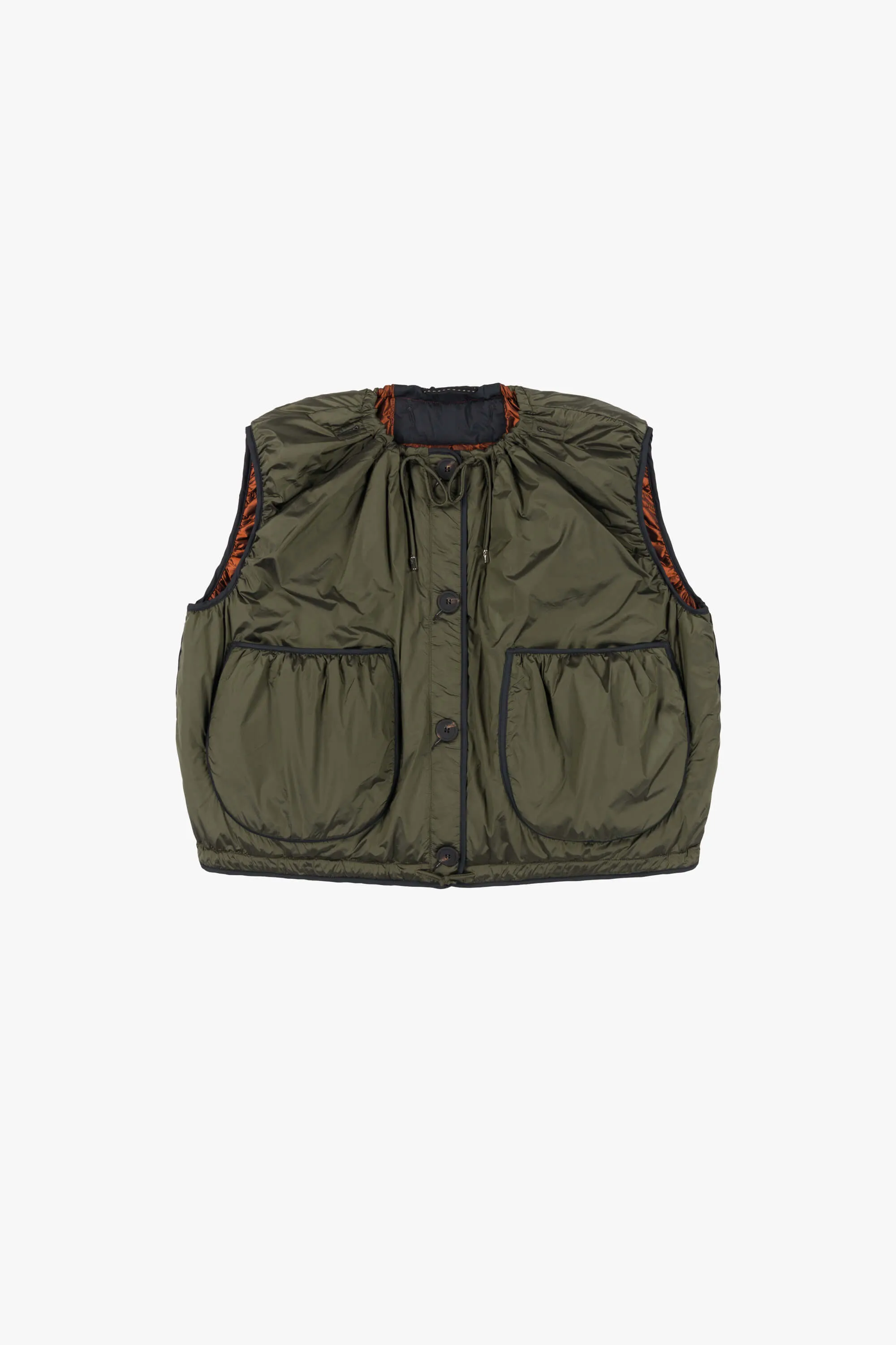 Parachute Quilt Vest - Olive / Amber
