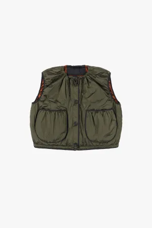 Parachute Quilt Vest - Olive / Amber