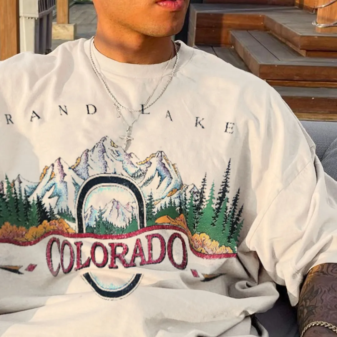 Retro  COLORADO Print Oversized T-Shirt