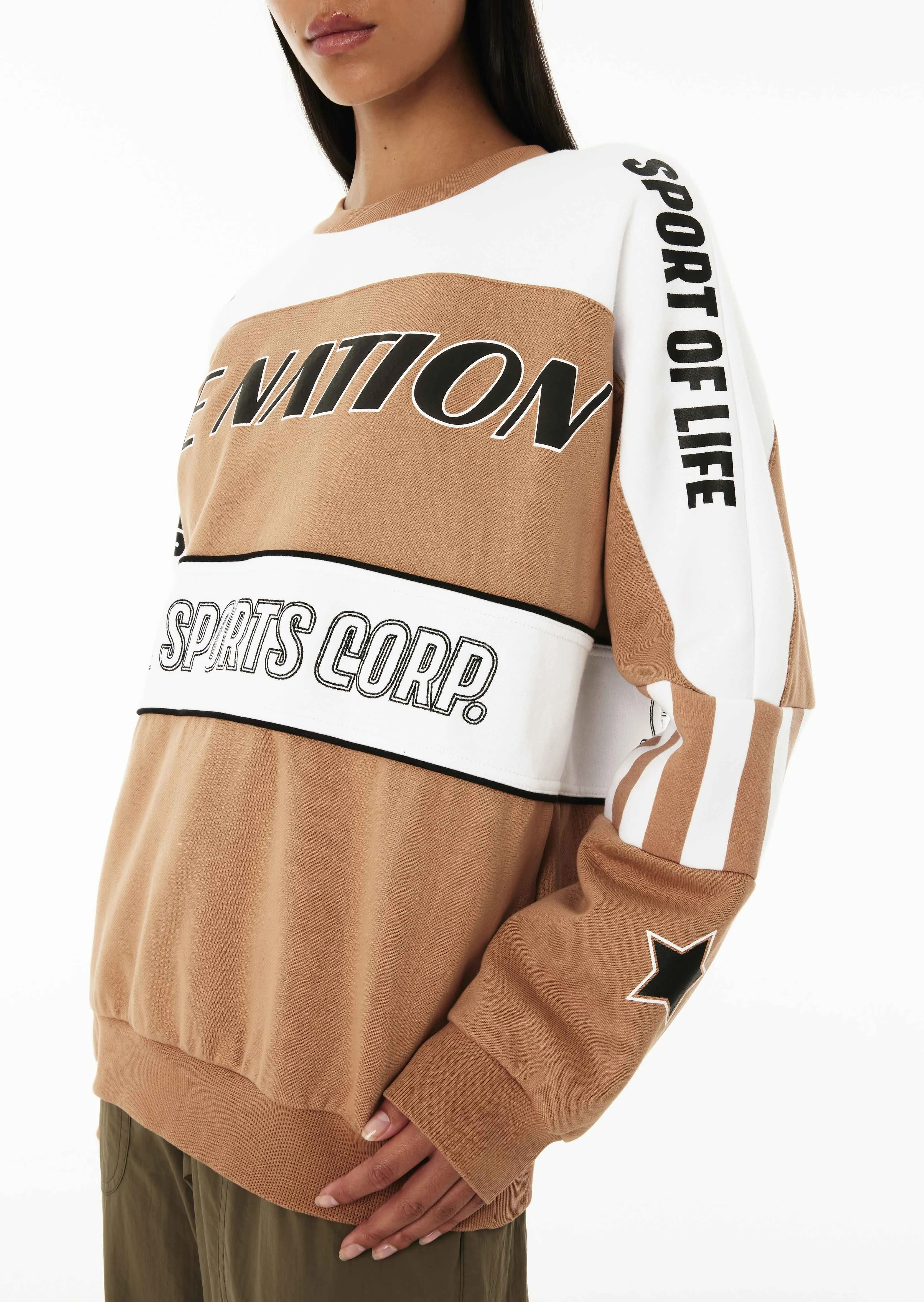 TRACK RECORD SWEAT IN CAMEL